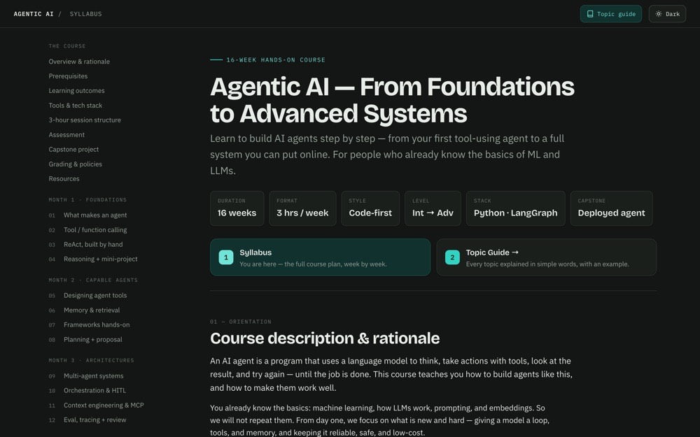 Agentic AI Course — Teaching project