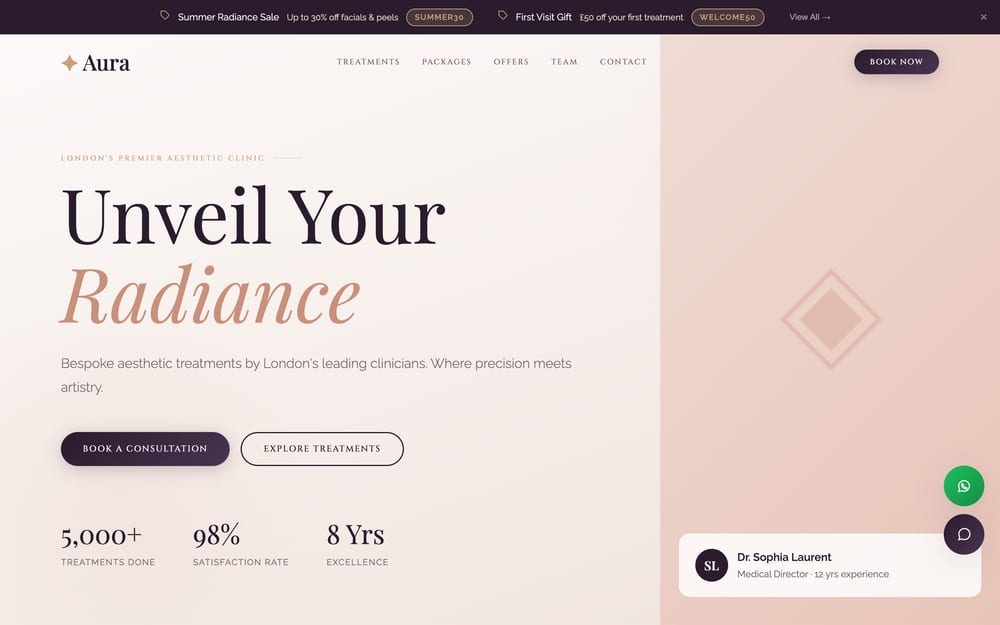 Aura Aesthetics — Concept site · React project