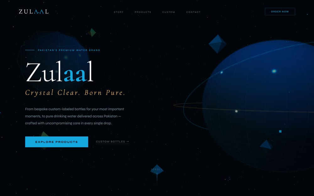 Zulaal — Brand site · 3D project